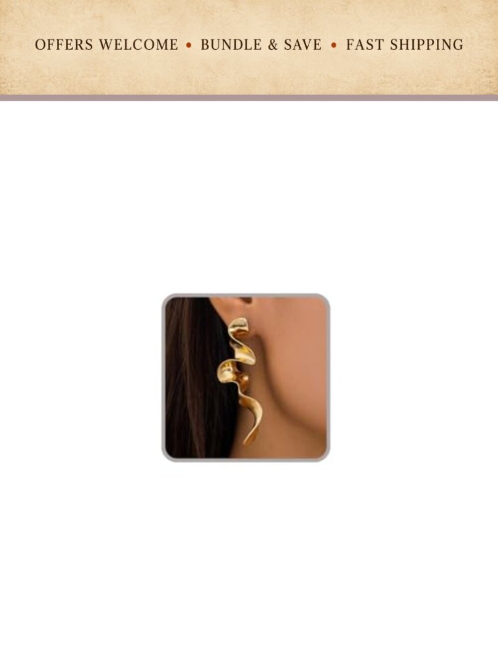Gold Plated Teardrop Statement Earrings Lightweight Hypoallergenic